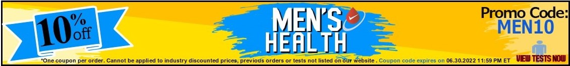  June Promotion 10% Off Men's Health Test Category Promo Code MEN10